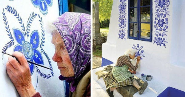 90χρονη Τσέχα γιαγιά μετατρέπει χωριό σε έργο τέχνης ζωγραφίζοντας παντού λουλούδια (ΦΩΤΟ)